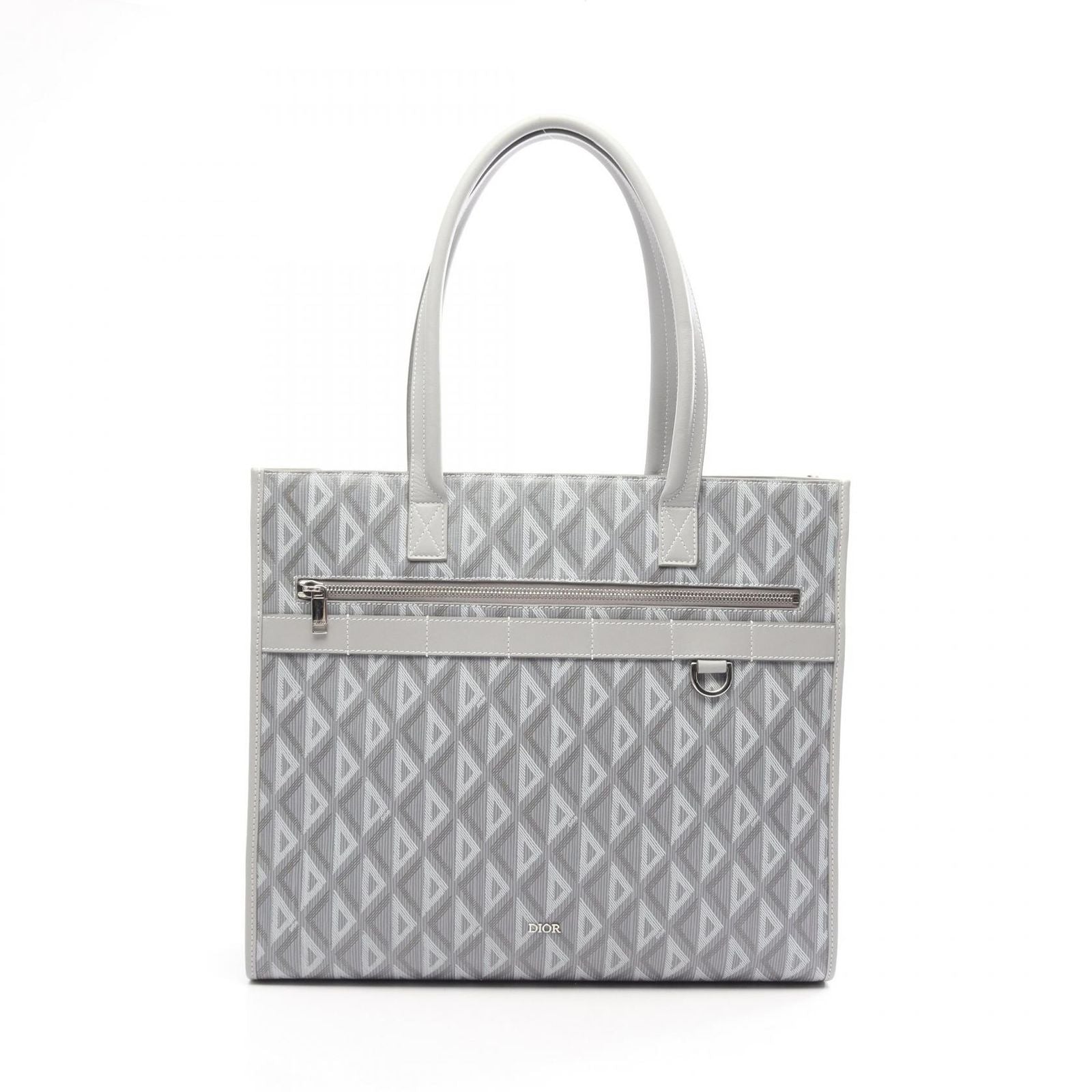 Dior Tote Bag Safari CD Diamond Gray Leather