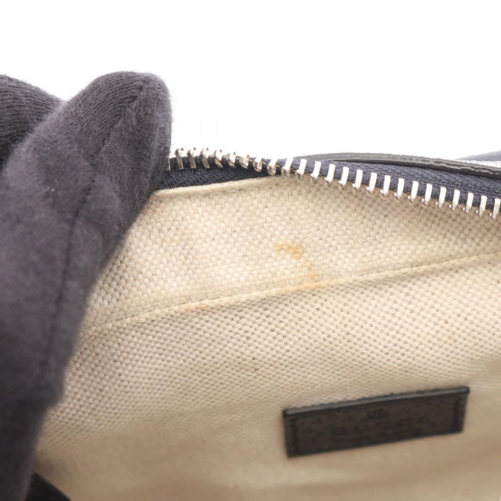 Gucci Shoulder Bag Interlocking GG Supreme Navy Ivory Canvas Leather Retro Mini — view 5