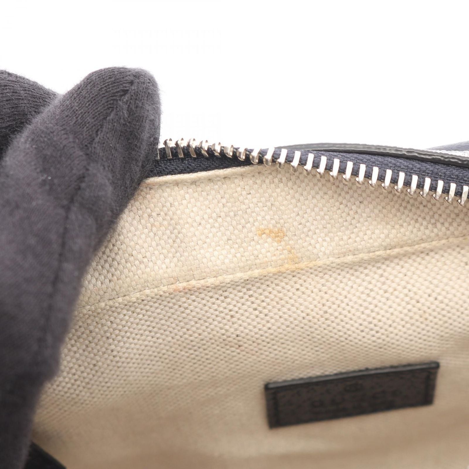 Gucci Shoulder Bag Interlocking GG Supreme Navy Ivory Canvas Leather Retro Mini — view 5