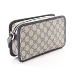 Gucci Shoulder Bag Interlocking GG Supreme Navy Ivory Canvas Leather Retro Mini — view 2