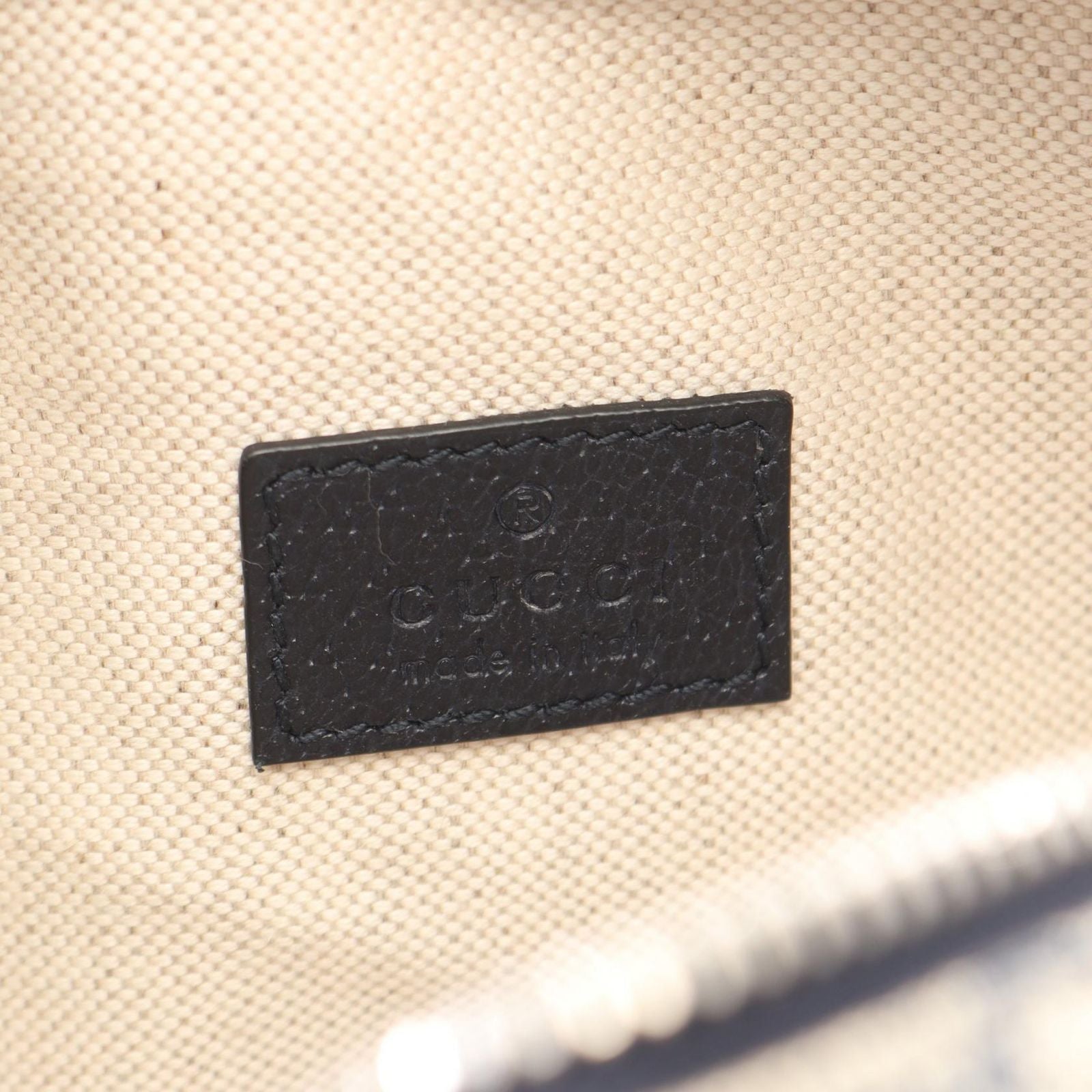 Gucci Shoulder Bag Interlocking GG Supreme Navy Ivory Canvas Leather Retro Mini — view 4
