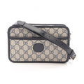 Gucci Shoulder Bag Interlocking GG Supreme Navy Ivory Canvas Leather Retro Mini