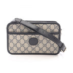 Gucci Shoulder Bag Interlocking GG Supreme Navy Ivory Canvas Leather Retro Mini