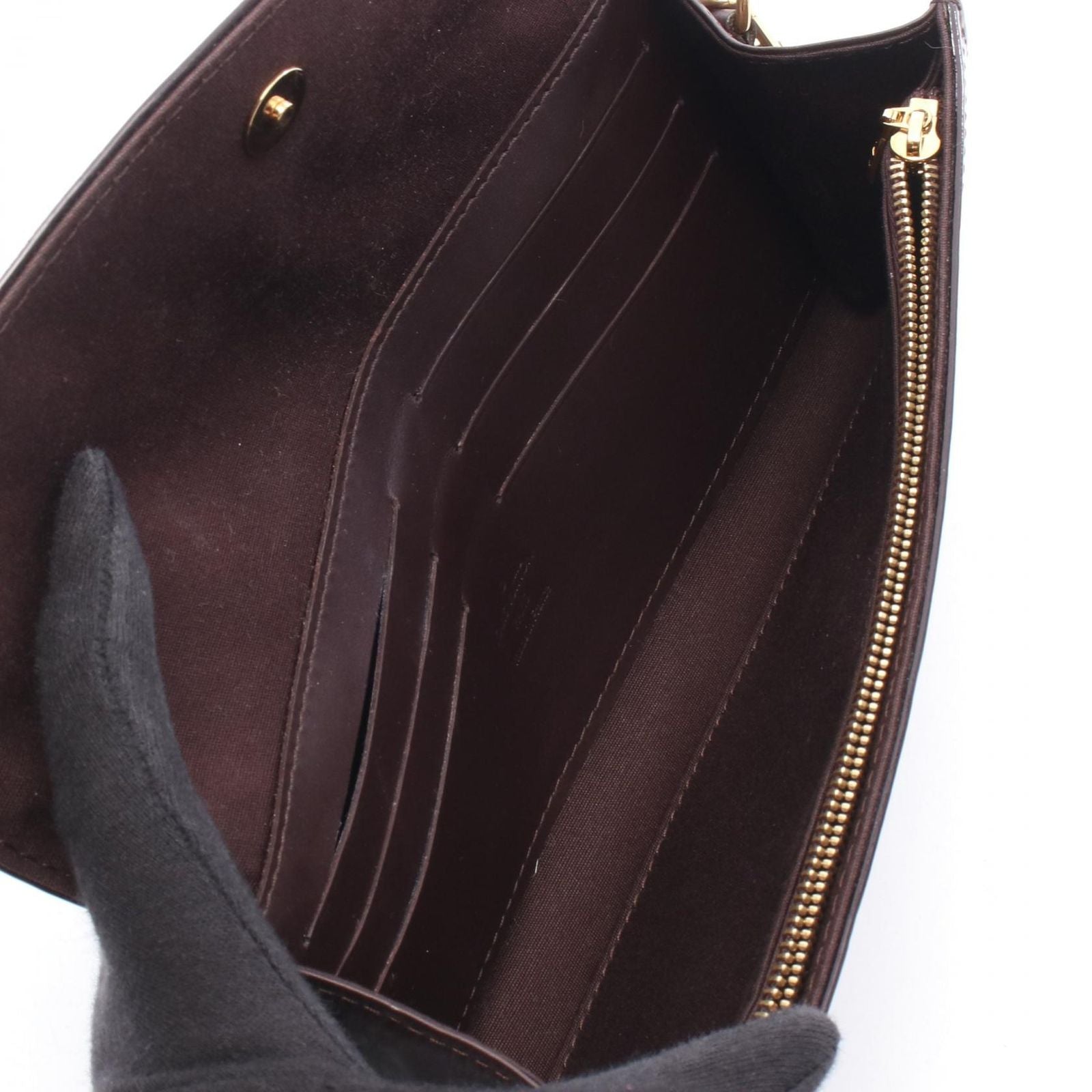 Louis Vuitton Shoulder Bag Sunset Blue Bird Monogram Vernis Amarante Leather — view 3