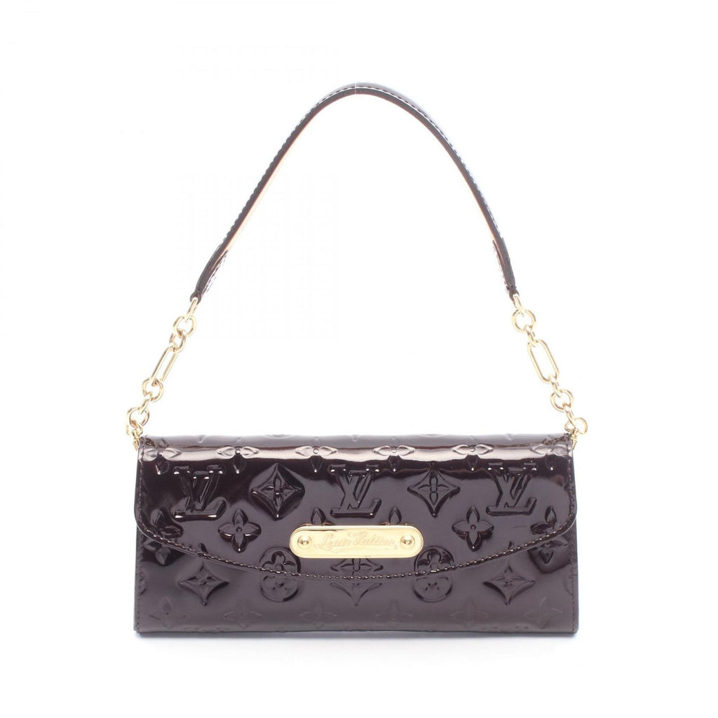 Louis Vuitton Shoulder Bag Sunset Blue Bird Monogram Vernis Amarante Leather