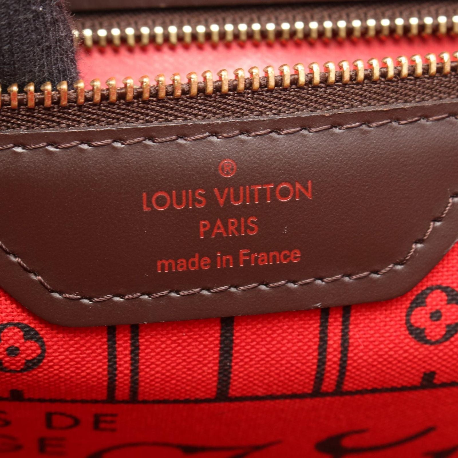 Louis Vuitton Tote Bag Neverfull MM Damier Ebene Canvas Leather — view 4