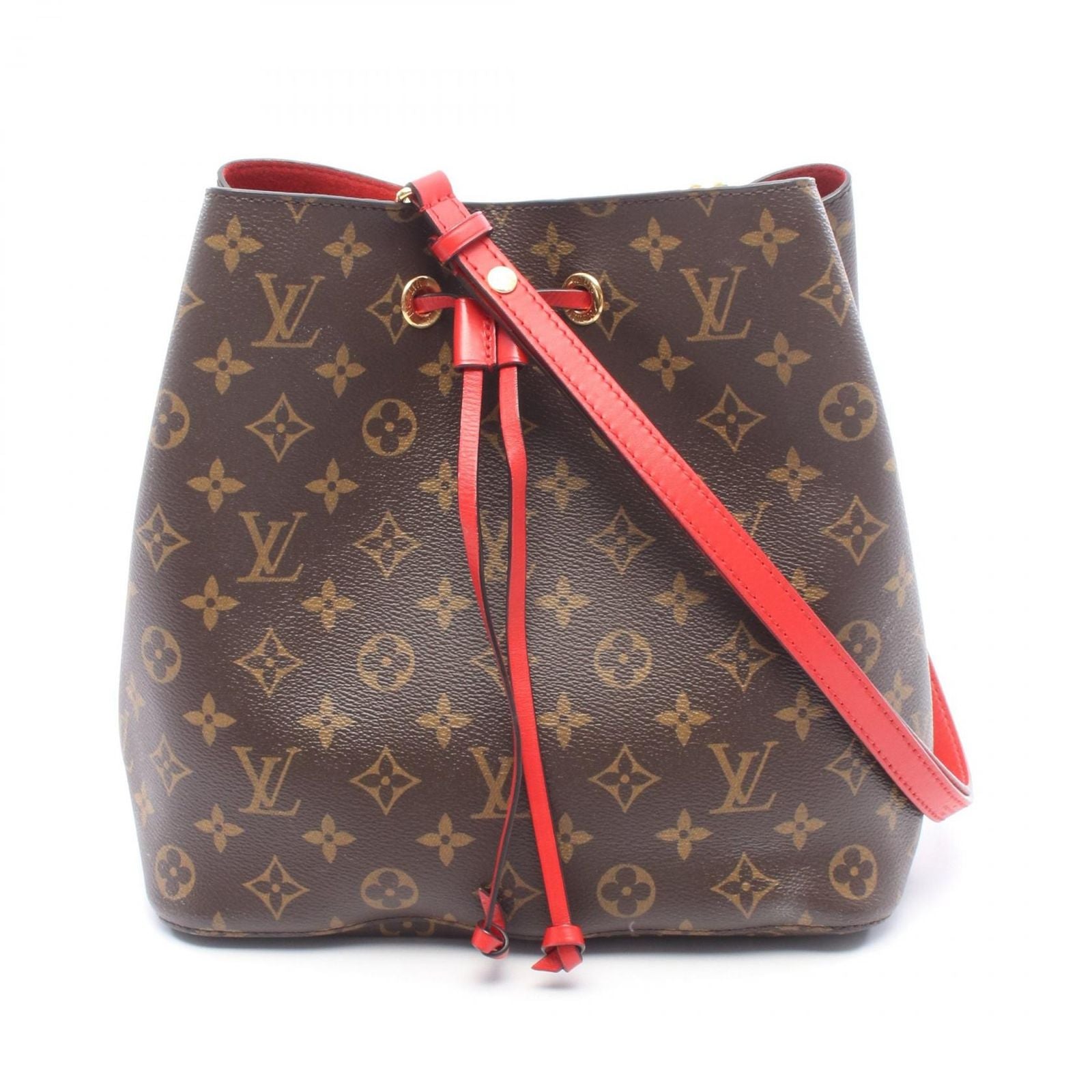 Louis Vuitton Shoulder Bag Neo Noe Monogram Coquelicot Canvas Leather