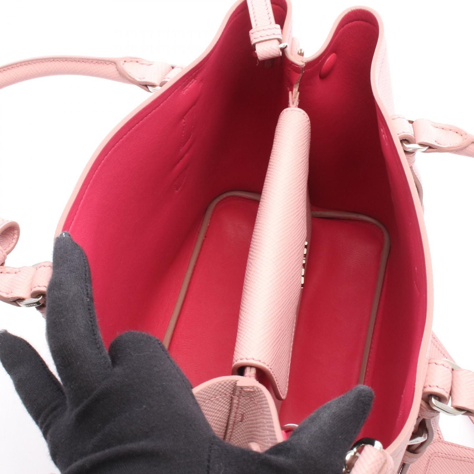 Prada Saffiano Cuir 2-Way Light Pink Leather Tote Bag — view 3