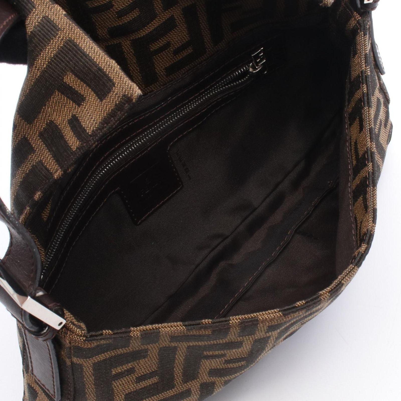 Fendi Mamma Bucket Brown Black Canvas Leather Zucca Handbag — view 3