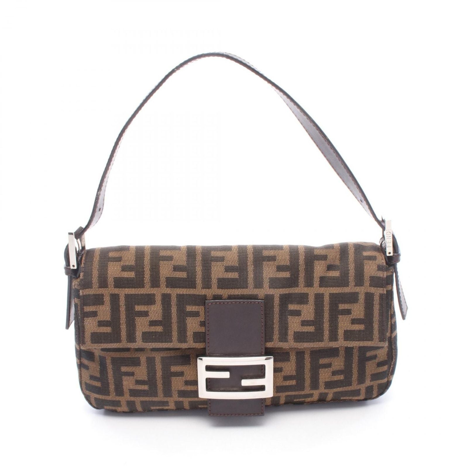 Fendi Mamma Bucket Brown Black Canvas Leather Zucca Handbag