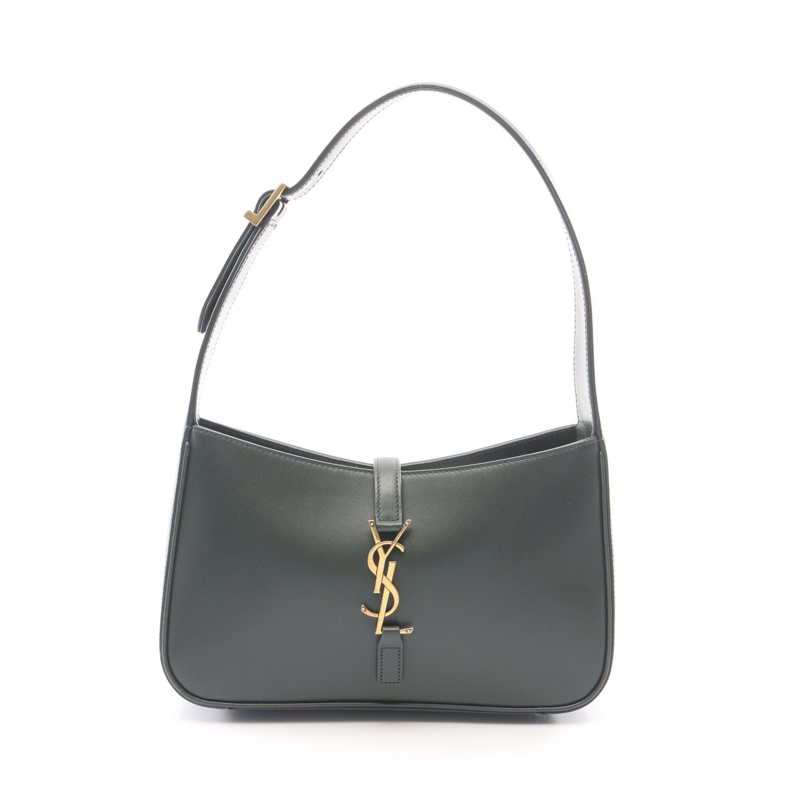 Saint Laurent Paris le 5 7 le Cassette Dark Green Leather Handbag