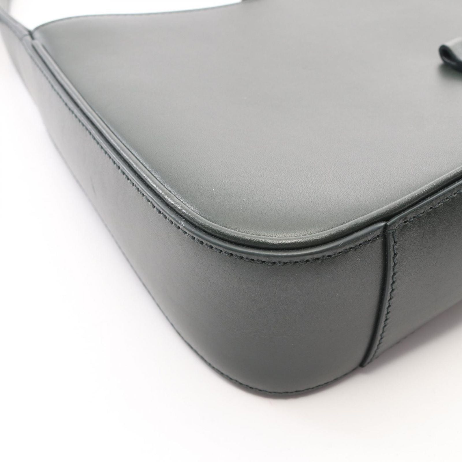 Saint Laurent Paris le 5 7 le Cassette Dark Green Leather Handbag — view 8