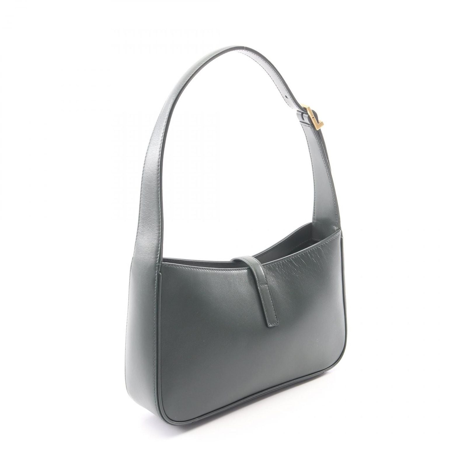 Saint Laurent Paris le 5 7 le Cassette Dark Green Leather Handbag — view 2