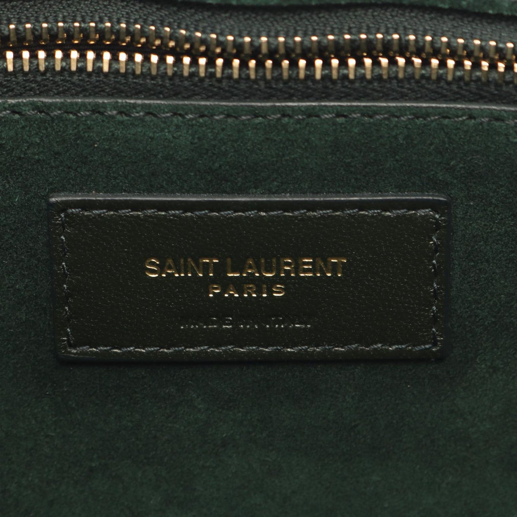 Saint Laurent Paris le 5 7 le Cassette Dark Green Leather Handbag — view 4