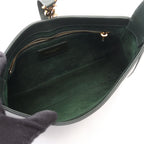 Saint Laurent Paris le 5 7 le Cassette Dark Green Leather Handbag — view 3