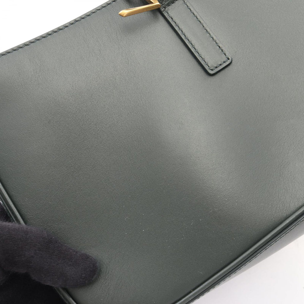Saint Laurent Paris le 5 7 le Cassette Dark Green Leather Handbag — view 7