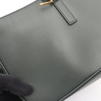 Saint Laurent Paris le 5 7 le Cassette Dark Green Leather Handbag — view 7