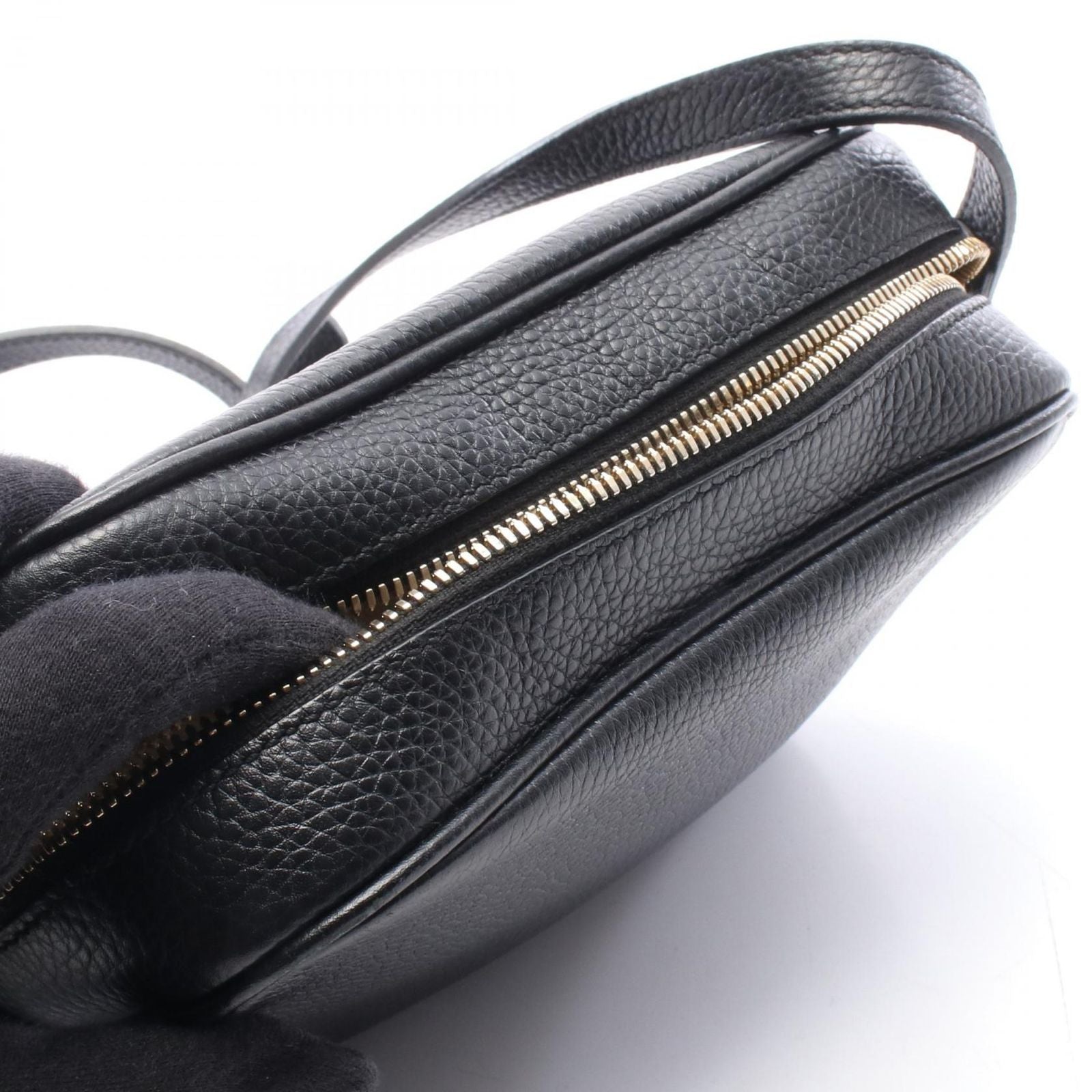 Gucci Shoulder Bag Soho Edge Coating GG Interlocking Black Leather Small — view 6