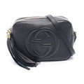 Gucci Shoulder Bag Soho Edge Coating GG Interlocking Black Leather Small
