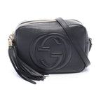 Gucci Shoulder Bag Soho Edge Coating GG Interlocking Black Leather Small
