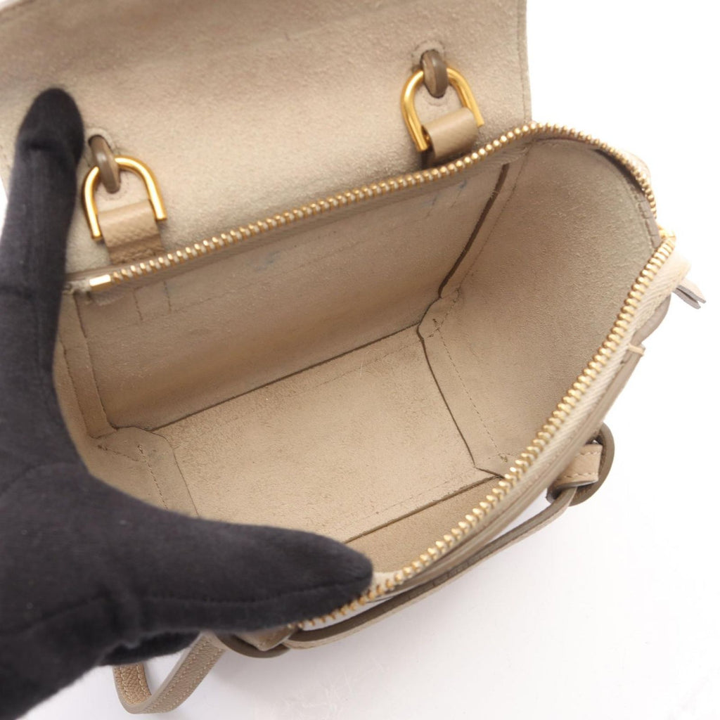 Celine Handbag Pico Belt Bag 2-Way Beige Leather — view 3