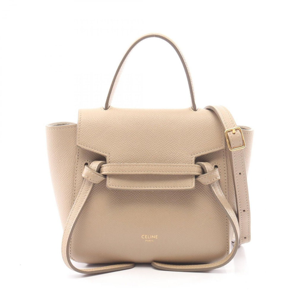 Celine Handbag Pico Belt Bag 2-Way Beige Leather