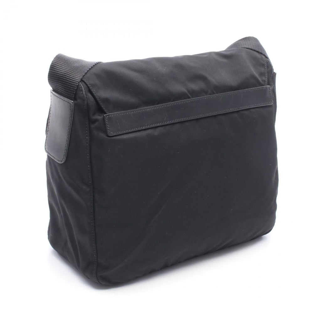 Prada Shoulder Bag Triangle Logo Bag Black Nylon Leather — view 2