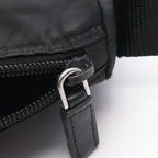 Prada Shoulder Bag Triangle Logo Bag Black Nylon Leather — view 5
