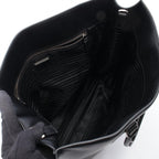 Prada Tote Bag Shopping 2-Way Black Leather Triangle Logo — view 3