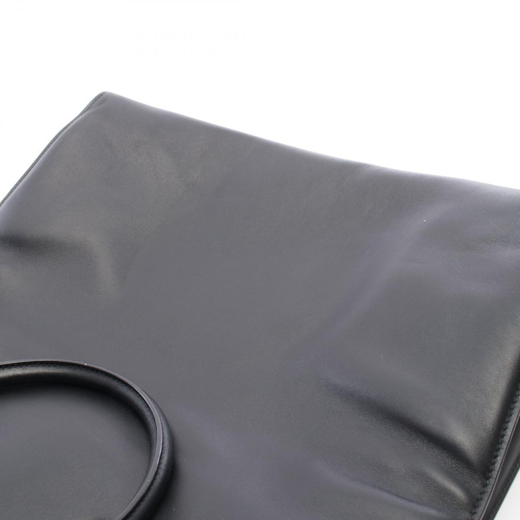 Prada Tote Bag Shopping 2-Way Black Leather Triangle Logo — view 6