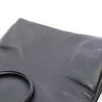 Prada Tote Bag Shopping 2-Way Black Leather Triangle Logo — view 6