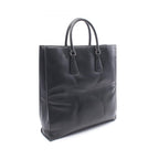 Prada Tote Bag Shopping 2-Way Black Leather Triangle Logo — view 2