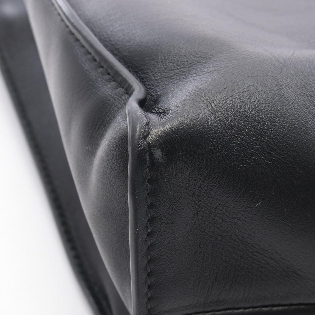 Prada Tote Bag Shopping 2-Way Black Leather Triangle Logo — view 8