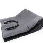 Prada Tote Bag Shopping 2-Way Black Leather Triangle Logo — view 5