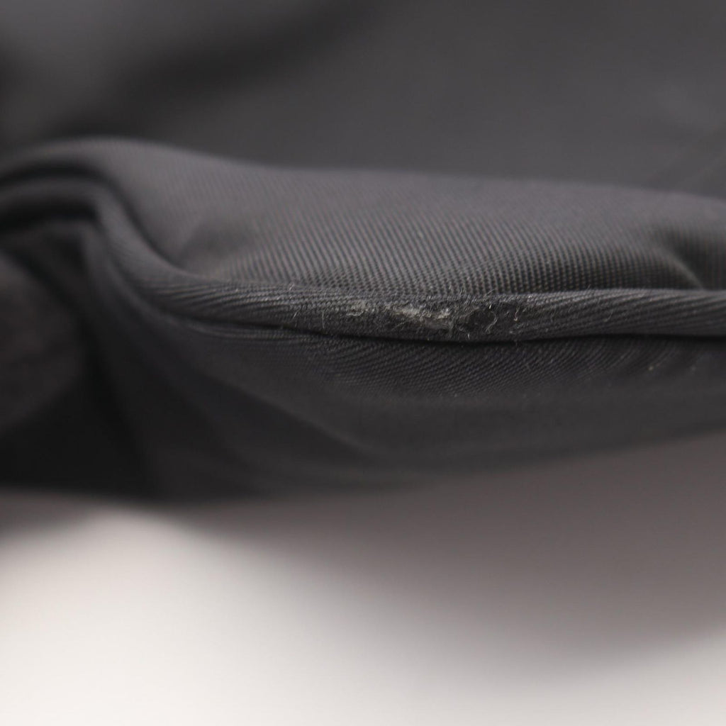Prada Shoulder Bag Triangle Logo Black Nylon Saffiano Leather — view 5