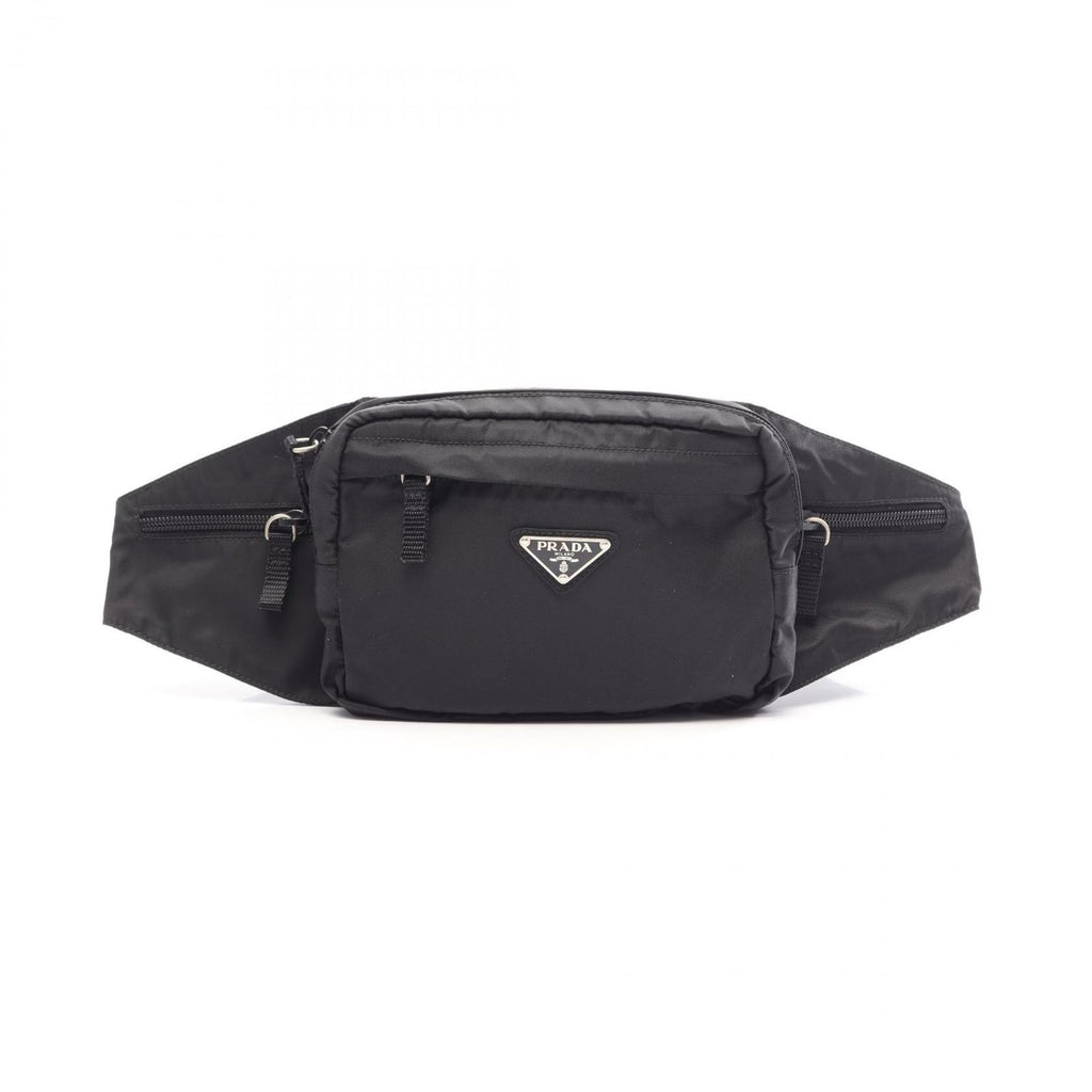 Prada Waist Bag Tessuto Montagn Black Nylon Triangle Logo