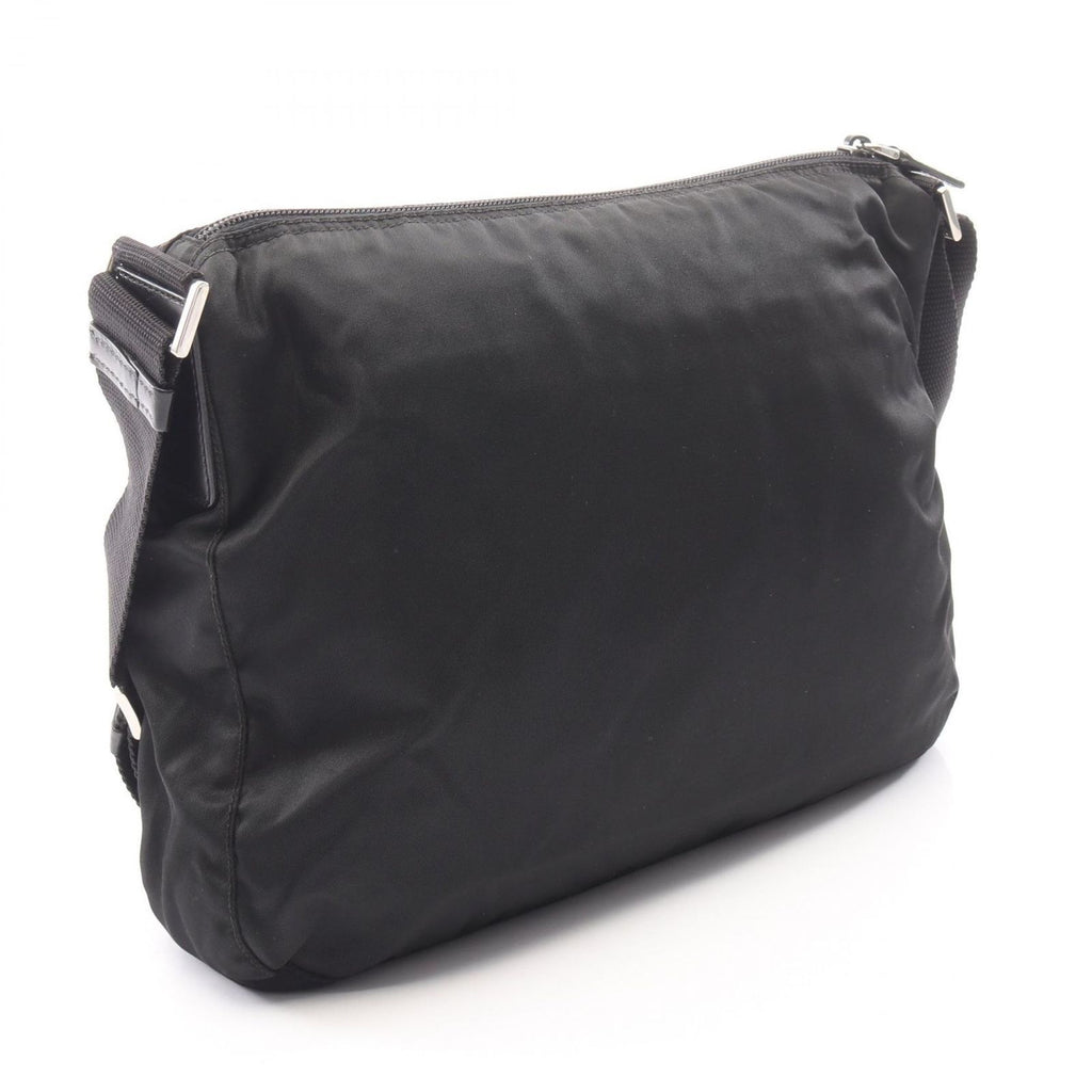 Prada Shoulder Bag Triangle Logo Black Nylon Leather — view 2