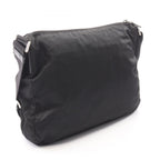 Prada Shoulder Bag Triangle Logo Black Nylon Leather — view 2