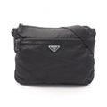Prada Shoulder Bag Triangle Logo Black Nylon Leather