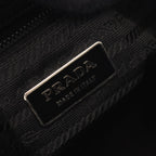 Prada Shoulder Bag Triangle Logo Black Nylon Leather — view 4