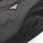 Prada Shoulder Bag Triangle Logo Black Nylon Leather — view 6