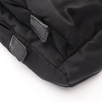 Prada Backpack Triangle Logo Harness Black Nylon Saffiano Leather Shoulder Bag — view 7