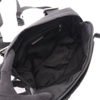 Prada Backpack Triangle Logo Harness Black Nylon Saffiano Leather Shoulder Bag — view 3