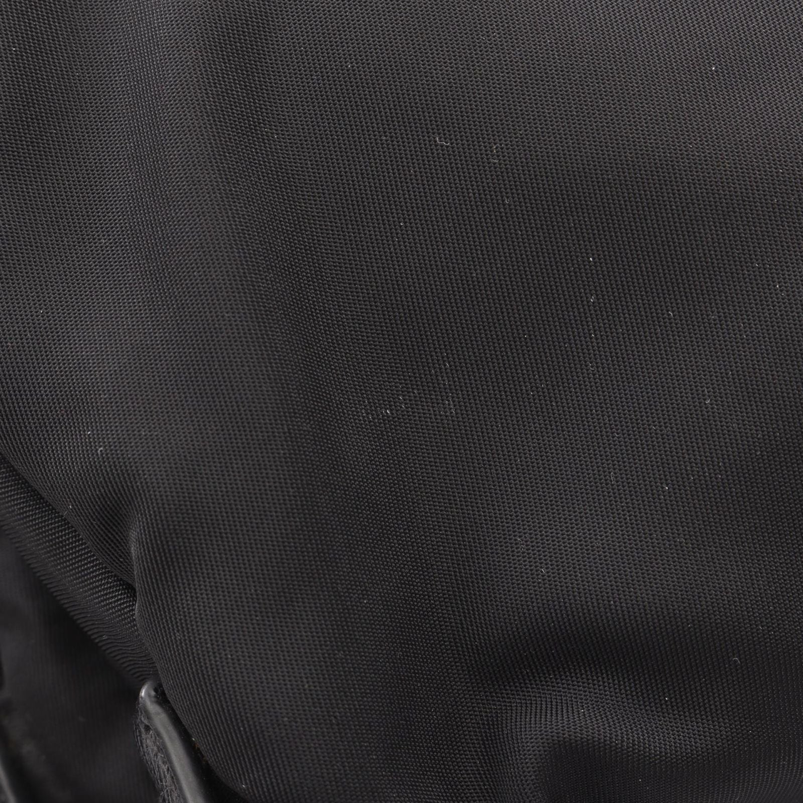 Prada Backpack Triangle Logo Harness Black Nylon Saffiano Leather Shoulder Bag — view 5