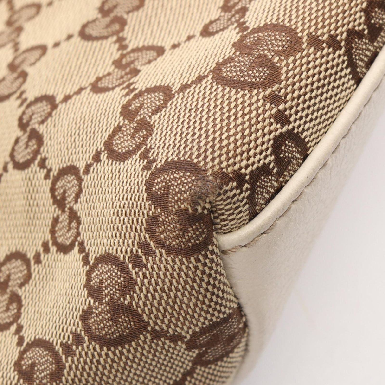 Gucci Tote Bag GG Canvas Beige Brown White — view 8