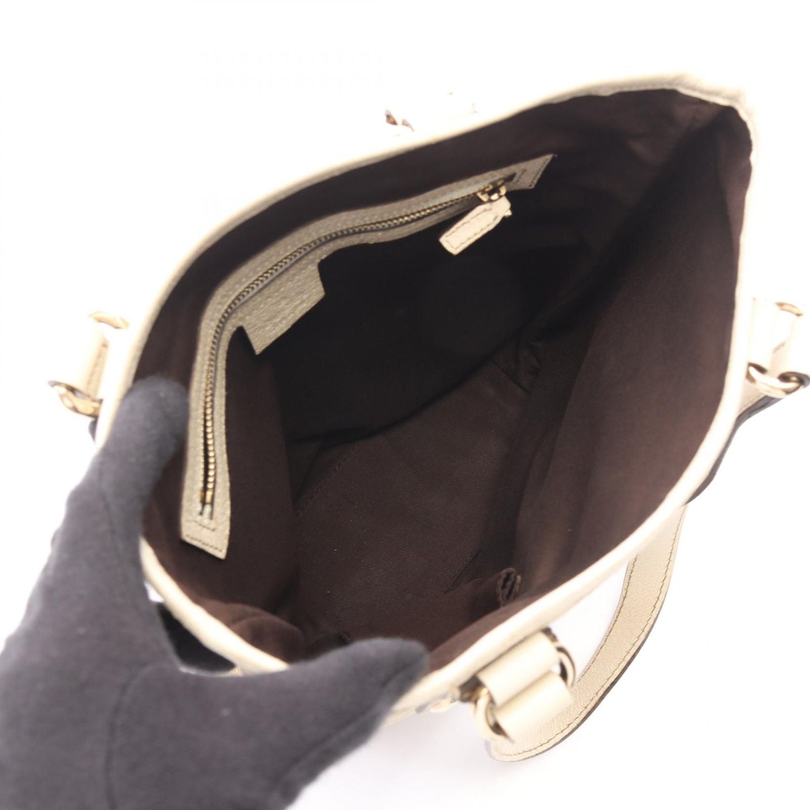 Gucci Tote Bag GG Canvas Beige Brown White — view 3