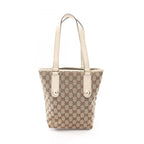 Gucci Tote Bag GG Canvas Beige Brown White