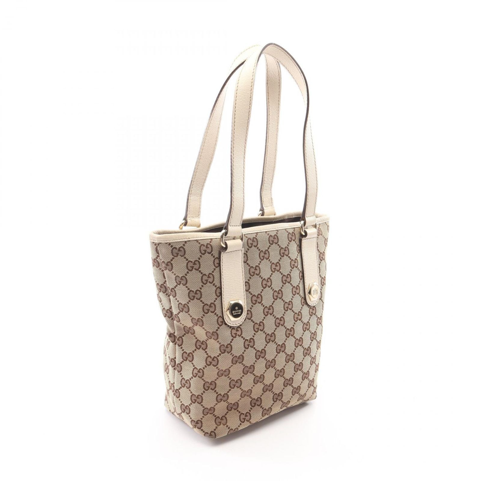 Gucci Tote Bag GG Canvas Beige Brown White — view 2