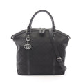 Gucci Tote Bag GG Pattern Interlocking Black Leather 2-Way