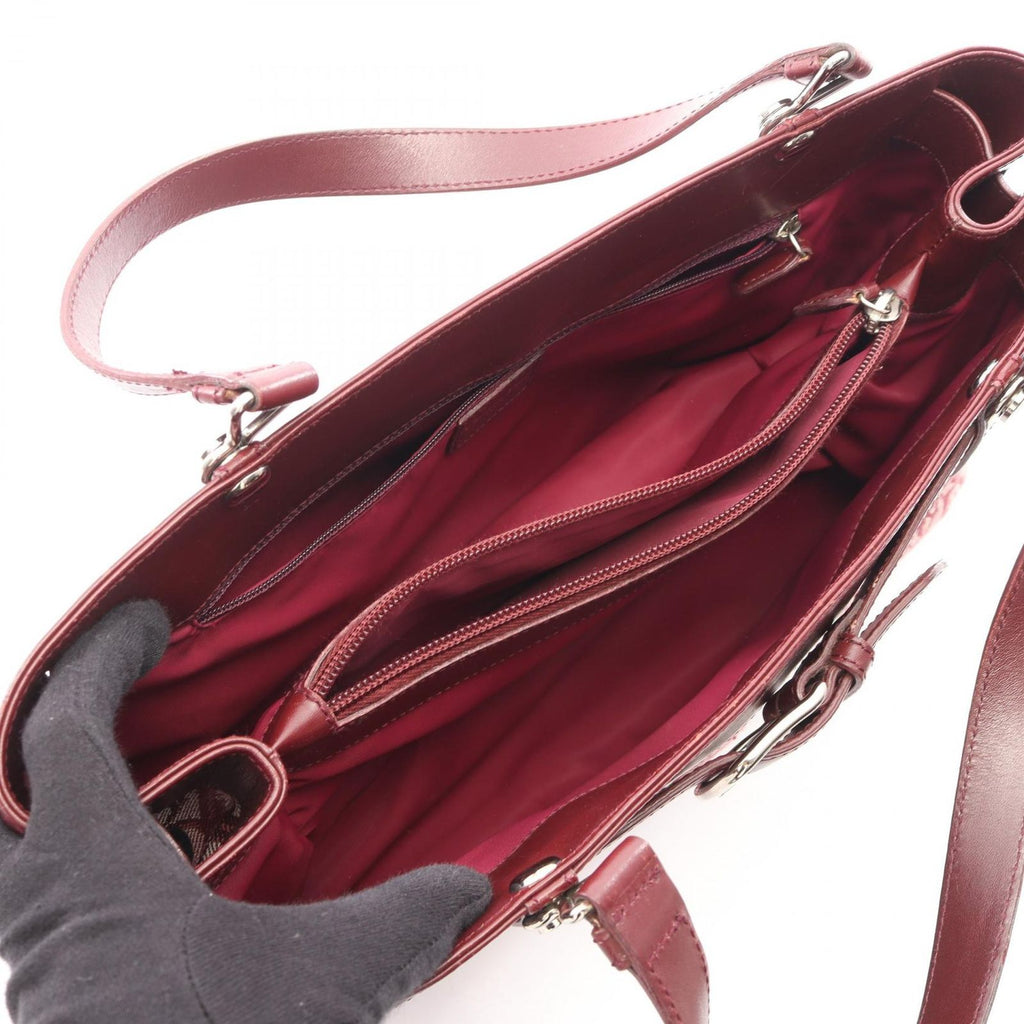 Dior Trotter Bordeaux Canvas Leather Handbag — view 3